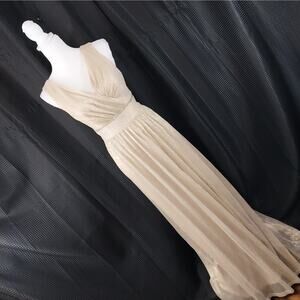 OLEG CASSINI! STUNNING GRECIAN STYLE GOLD, RHINESTONE WAIST GOWN, DRESS! SZ 10